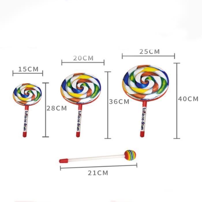 Children's Musical Instrument - SALUTUYA - Colorful Rainbow Lollipop Drum