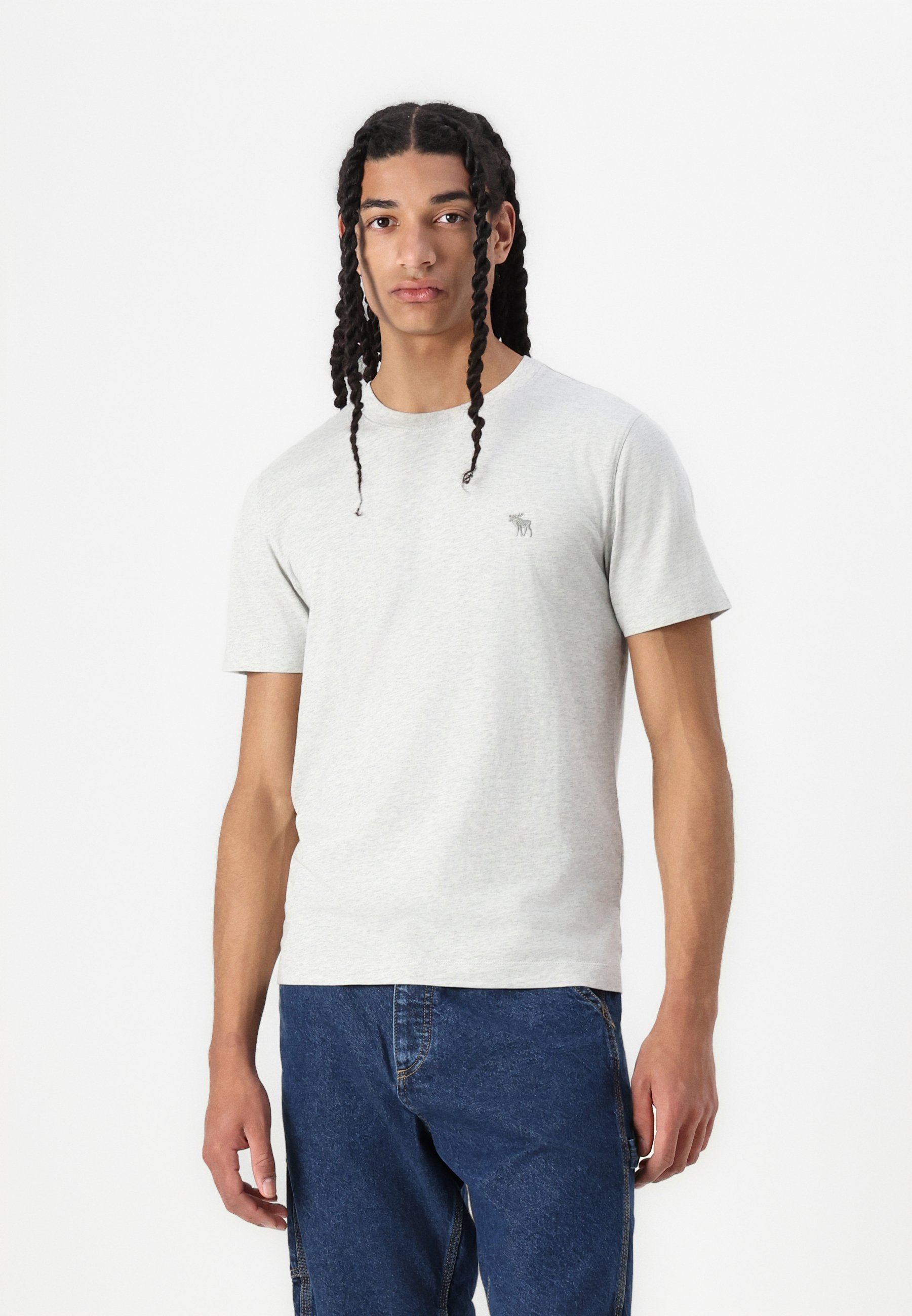 Abercrombie & Fitch PUFFY MOOSE ICON CREW - Basic T-shirt - grijs