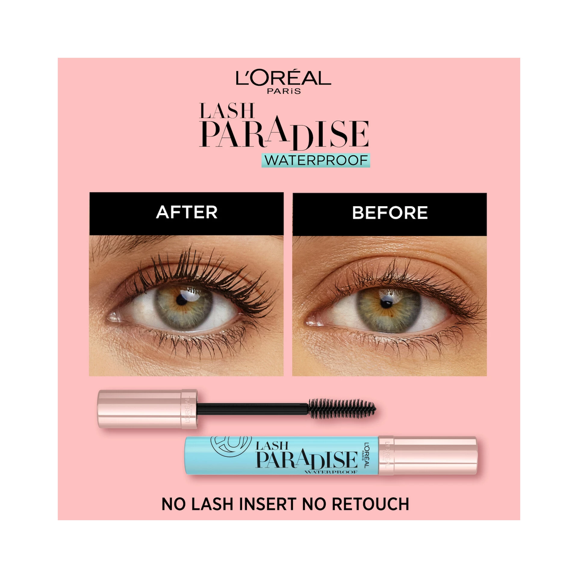 Rimel rezistent la apă Lash Paradise, negru - L'Oréal Paris