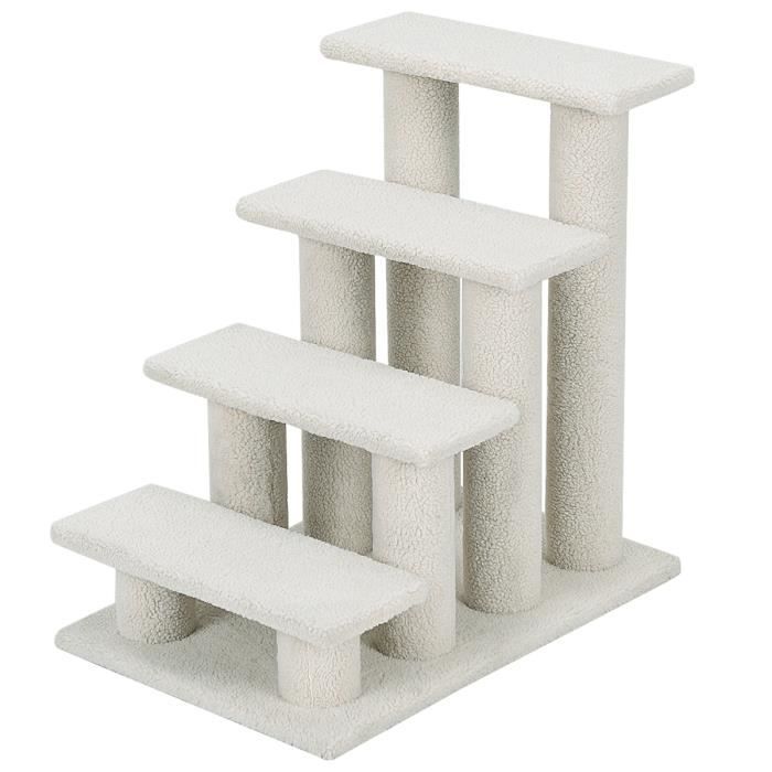 Árbol rascador para gatos COSTWAY de 60 cm, color cachemir, con escalera para mascotas de 4 niveles, capacidad de carga de 45 kg, color beige.