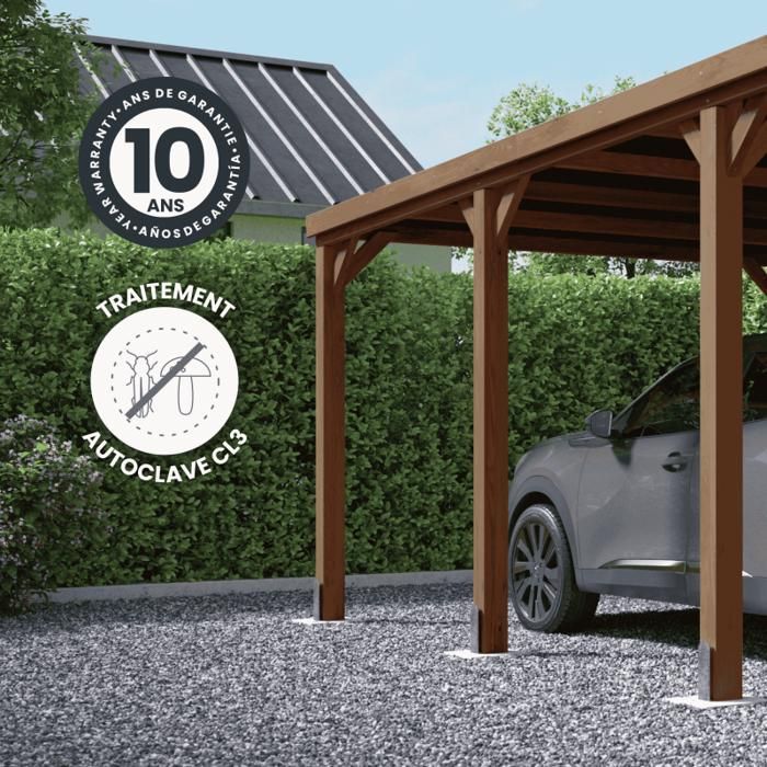 TETTOIA IN LEGNO PER 1 AUTO 16,5M² 6 PALETTI 12X12