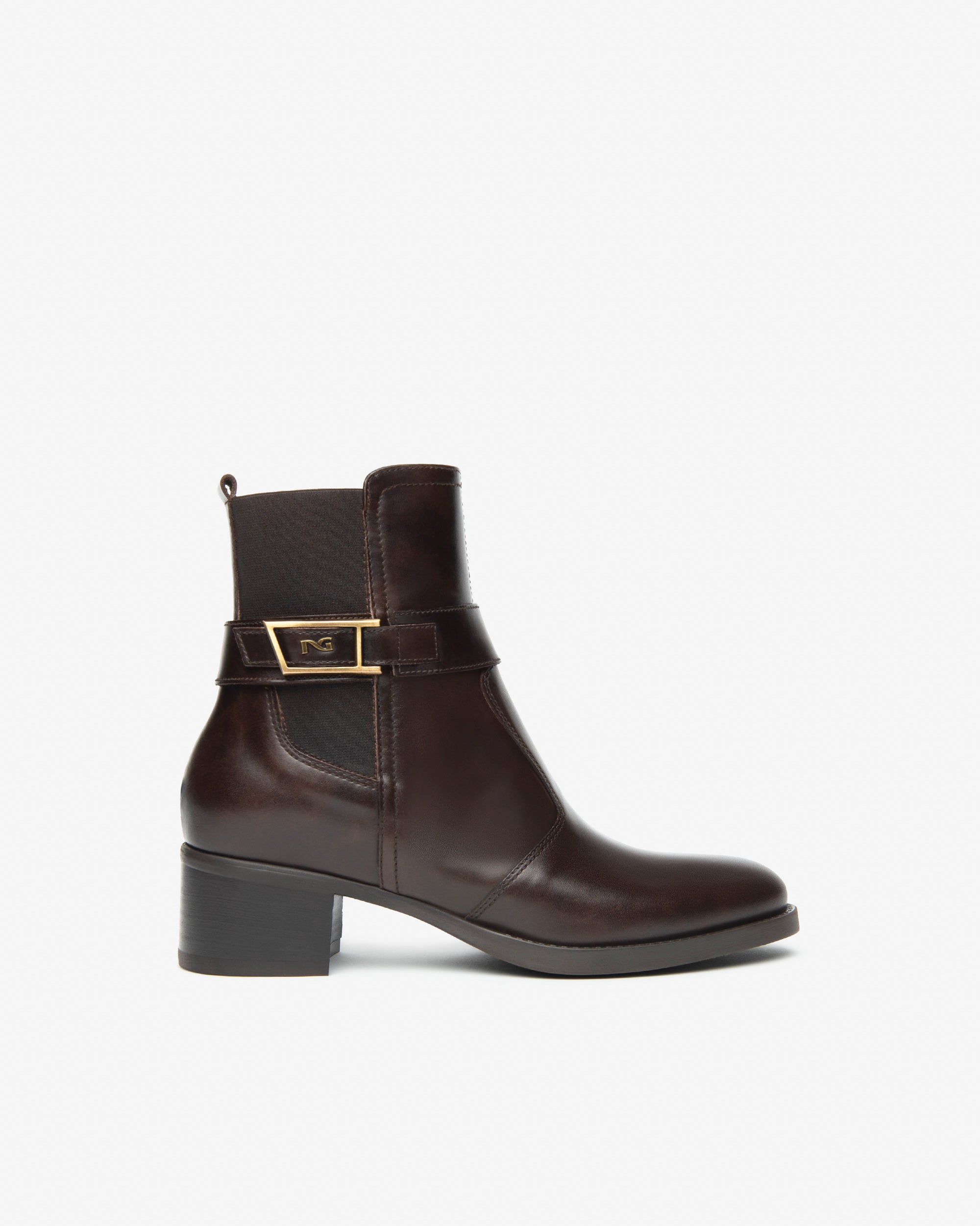  Damen-Ankle-Boots aus Leder und Stoff