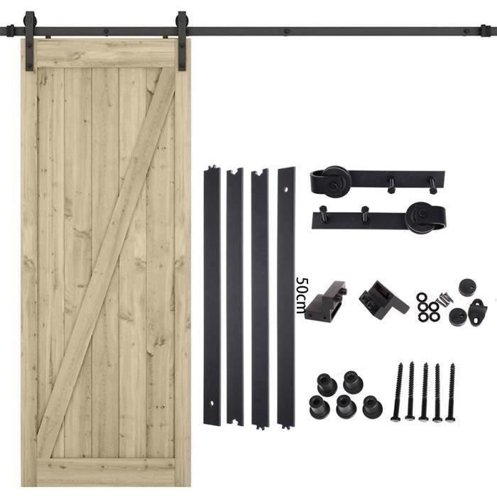 2M Rail Porte Coulissante Suspendu Système de Voie Roue de Poulie de Rail de Porte Kit de Quincaillerie