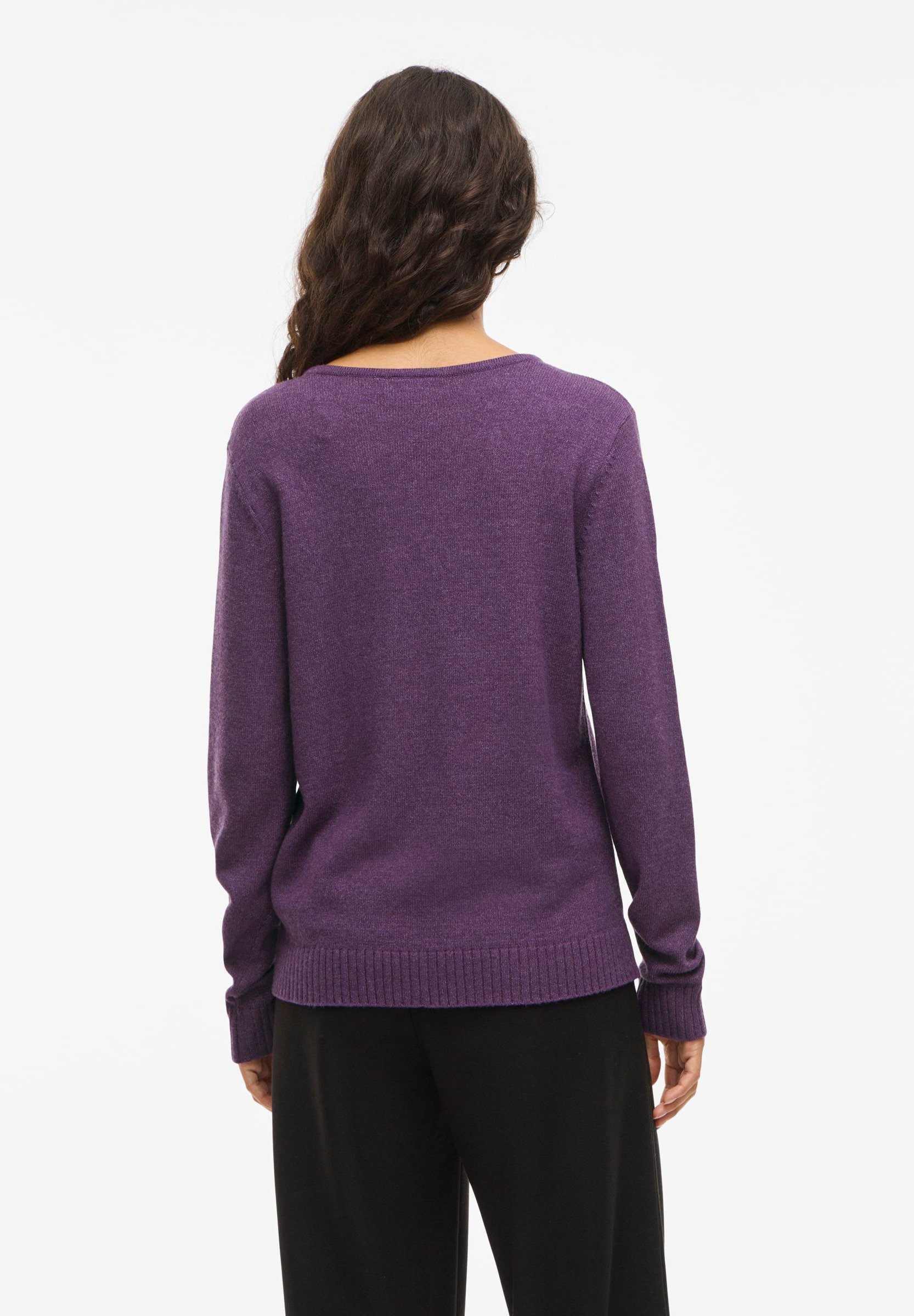 VILA VIRIL L/S V-NECK TOP - Maglione - viola imperiale