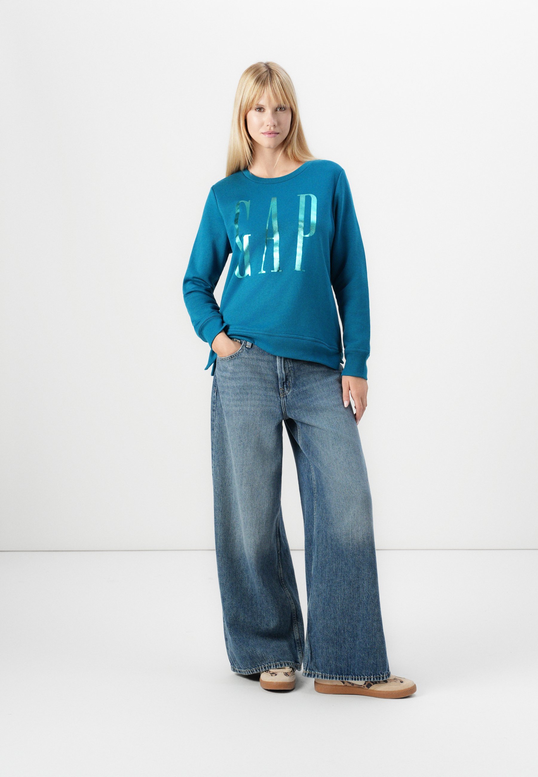 GAP LOGO DOORBUSTER CREW - Sweatshirt - deep water teal