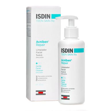 Isdin Teen Skin Rx Acniben Repair ansiktsrensemulsjon for aknebehandling av hud 200 ml