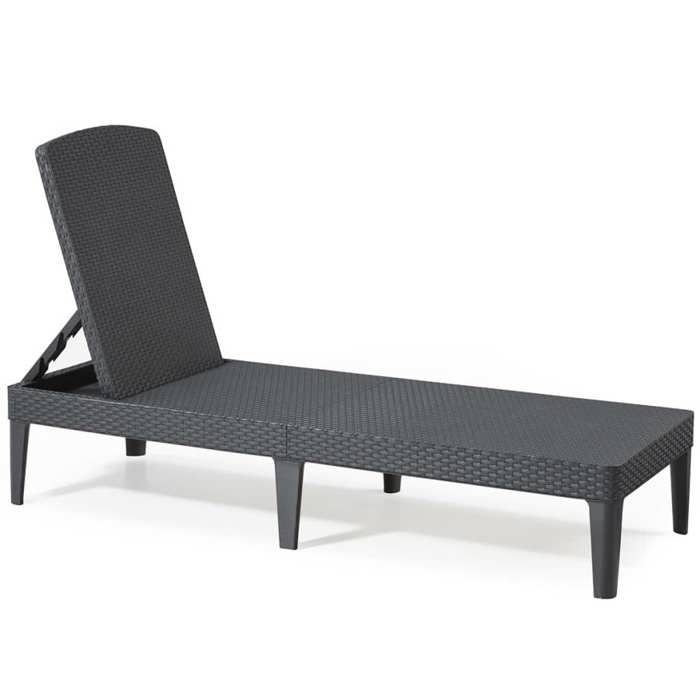Bain de soleil - Allibert by KETER – Jaipur – en résine imitation rotin tressé – gris graphite – dossier réglable