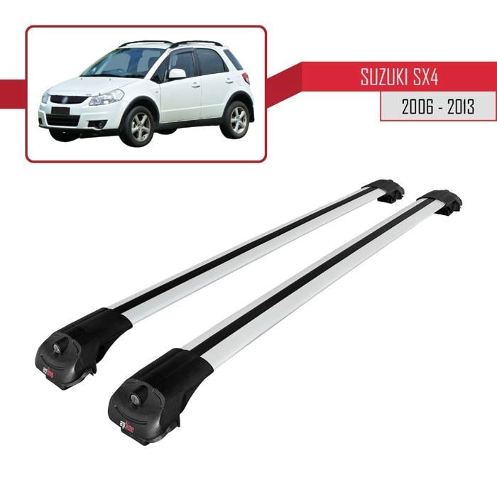 Barras de techo ACE-1 compatibles con Suzuki SX4 II (JY) 2006-2014, portaequipajes (gris), 2 barras.