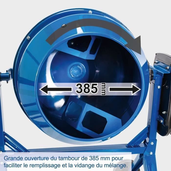 125L elektrische betonmixer - SCHEPPACH - MIX125 - Versterkte trommel - Wielen voor eenvoudig transport