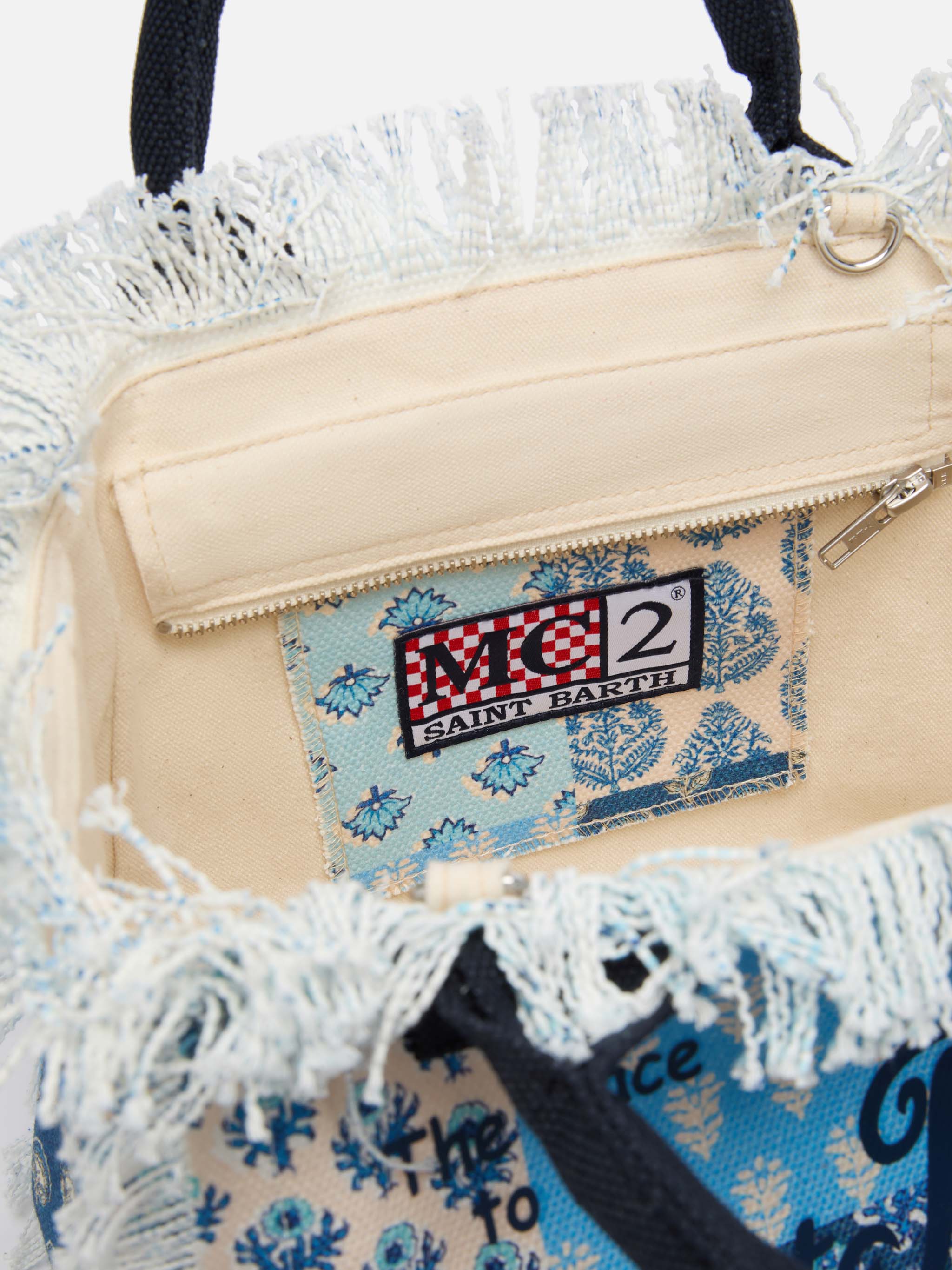 Colette katoenen canvas tas met bloemenprint.