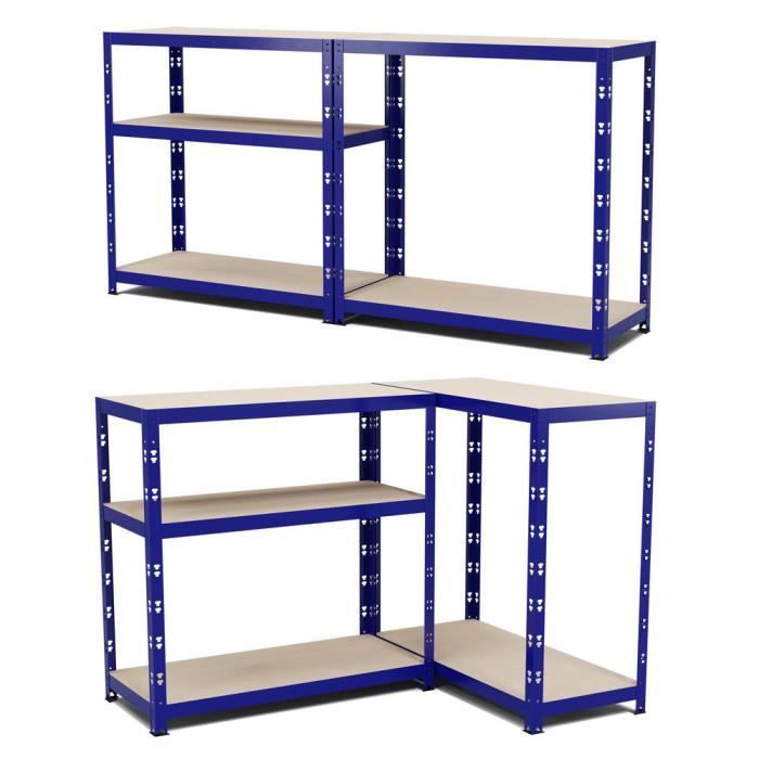 Estantería modular y versátil para taller, garaje... Carga máxima 875 kg - 180x90x40 cm - Azul