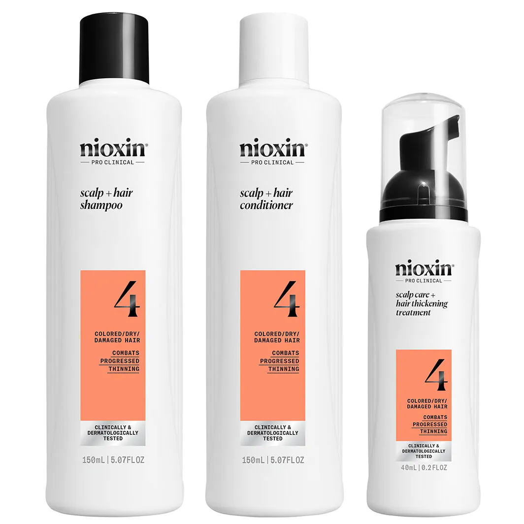 Nioxin System 4, Zestaw oczyszczający do włosów farbowanych, mocno przerzedzonych