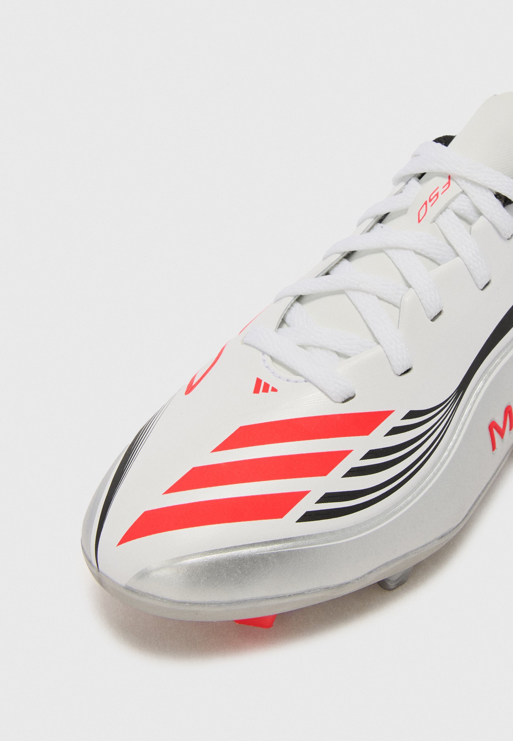 adidas Performance F50 MESSI LEAGUE FG/MG UNISEX - Voetbalschoenen voor stevige ondergrond - wit/helder rood/zilverkleurig
