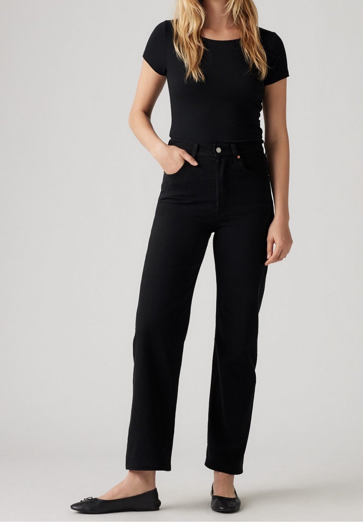 Levi's® jeans met rechte pijpen - zwarte denim