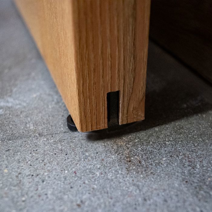 Porta scorrevole in legno Schulte, 90x215 cm, porta interna piena, porta da fienile in rovere, rovere, sistema di apertura nero