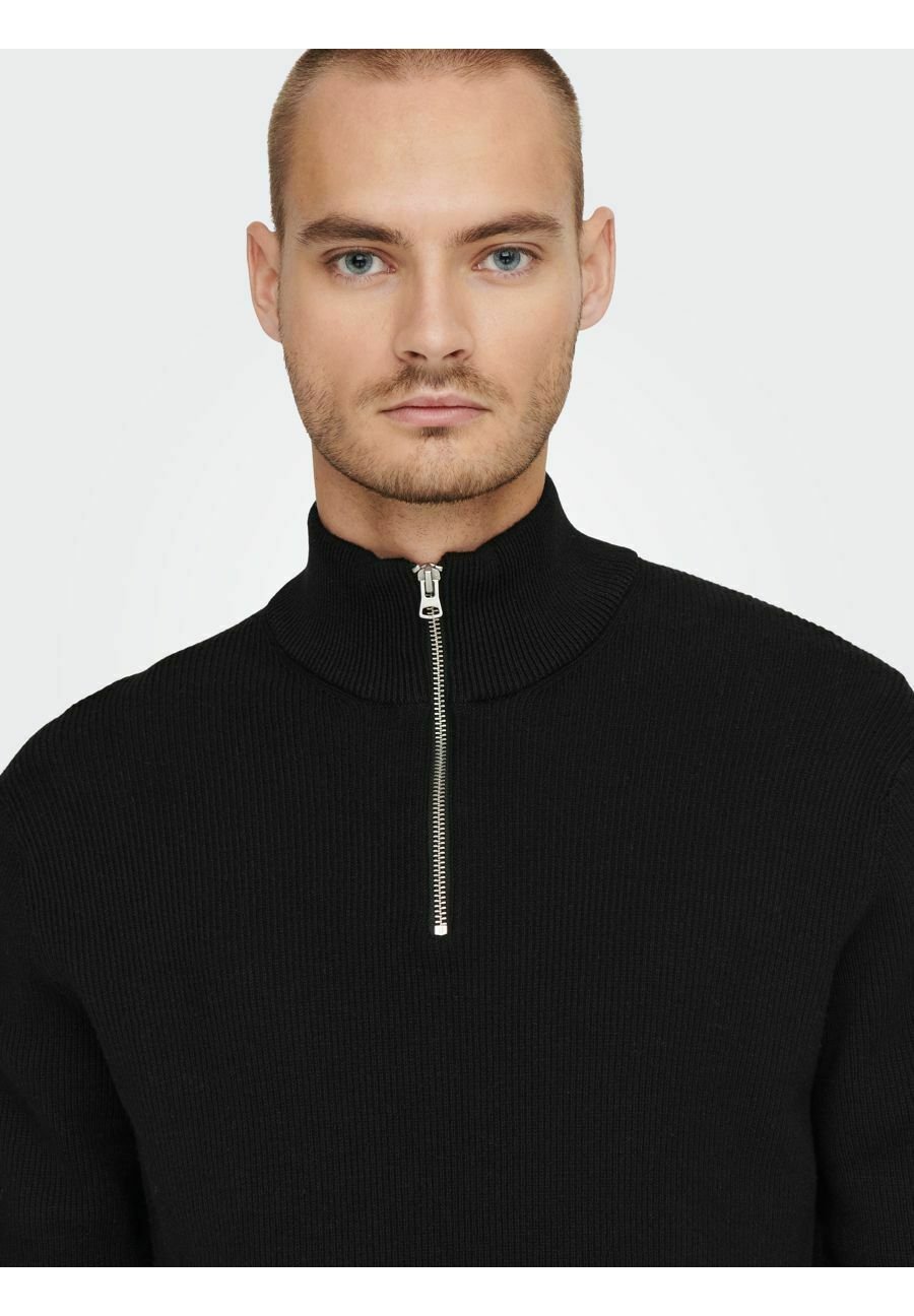 Only & Sons ONSPHIL HALF ZIP - Trui - zwart