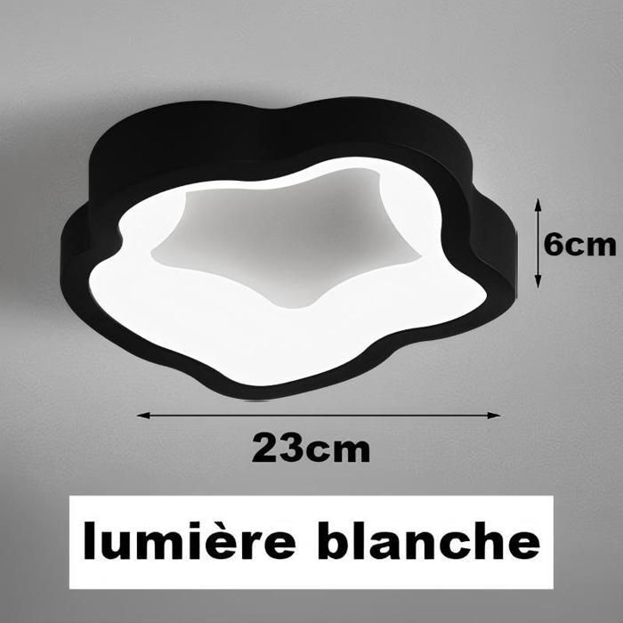 WOTTES  Plafonnier LED Moderne Noir - 14W Blanc froide Luminaire Fleur Lampe de Plafond pour Couloir Salle de bain - 1pcs Dia 23cm
