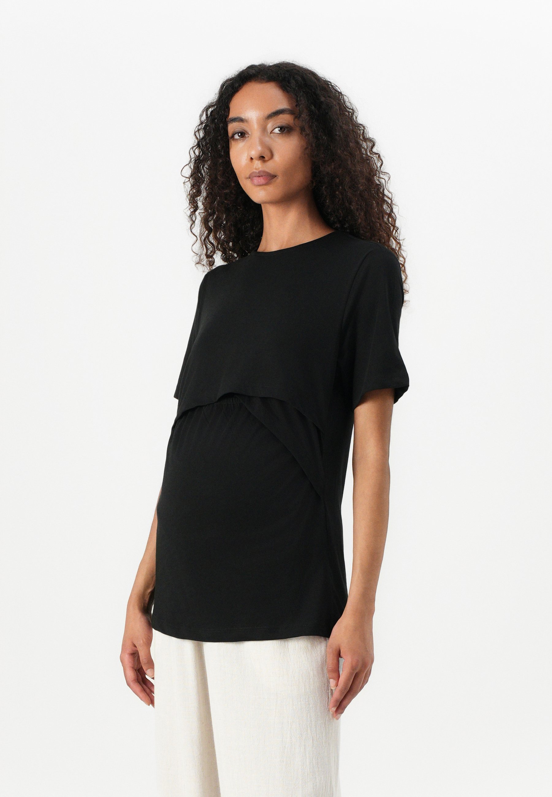 ONLY MATERNITY OLMONLY LIFE NURSING 2 PACK - T-skjorte - black/white