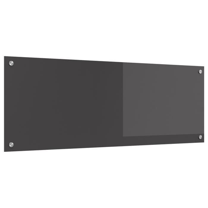 Crédence de Cuisine Grise Foncé 110x40x0,6 cm Verre Trempé