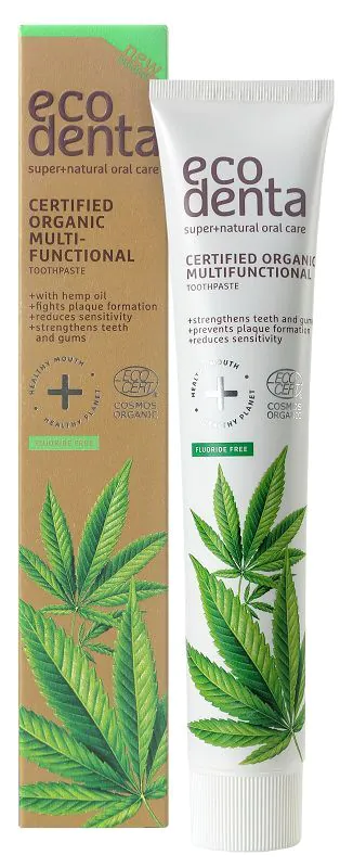 Ecodenta Hemp Oil- Pasta do zębów z olejem konopnym Certyfikowana, multifunkcyjna