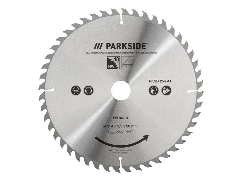 Lâmina de serra circular PARKSIDE® PKSB 254 A1, 10 polegadas