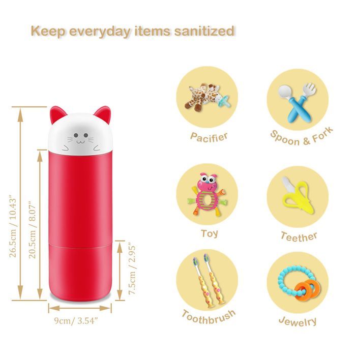 TD® elektrische babyflessterilisator, potjes, spenen, reisbabycomfort, conserven, draagbare UV-sterilisator, flessen, speelgoed, goedkoop, borstel