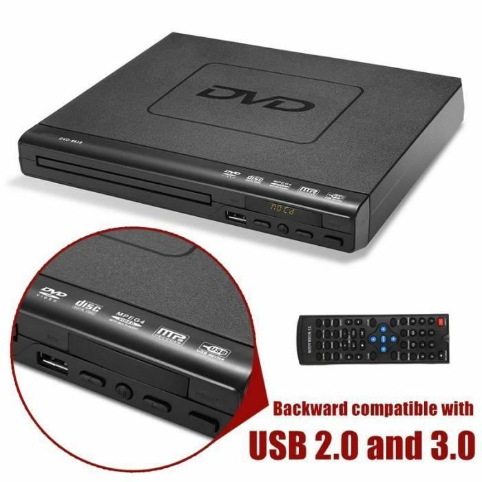 Lecteur Dvd Pour Tv, Dvd / Cd / Mp3 / Mp4 Avec Prise Usb - Eu Plug