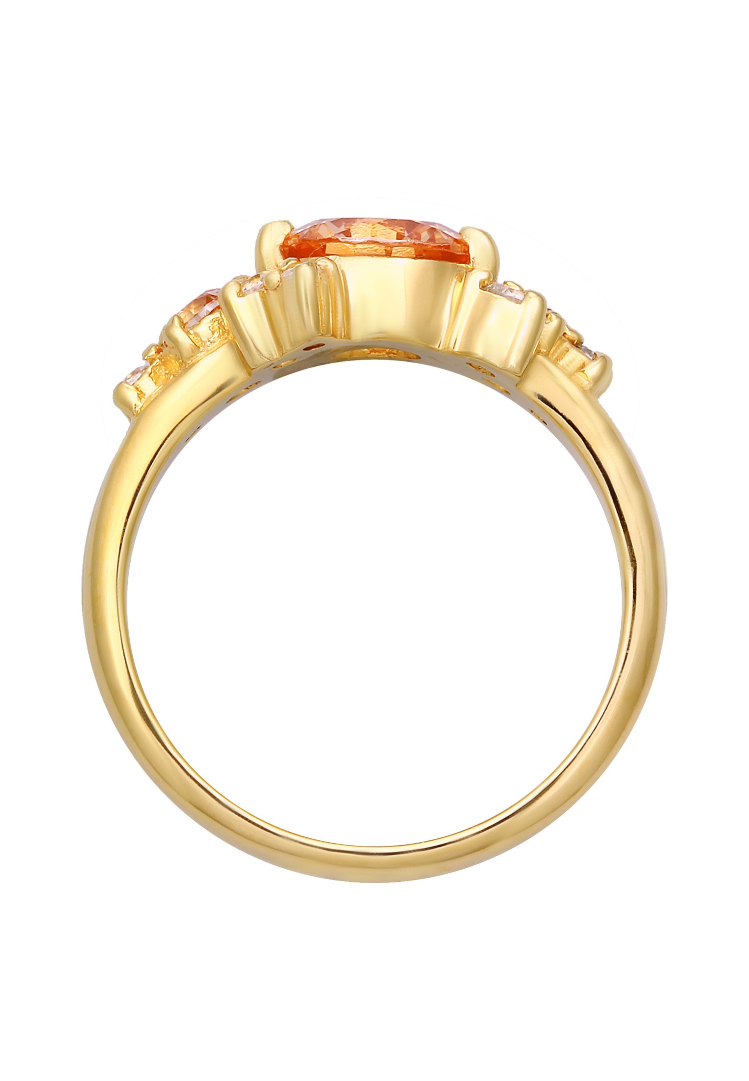 Elli PREMIUM Elli PREMIUM Bague Femmes Cocktail Statement avec zirconium en argent sterling 925 plaqué or