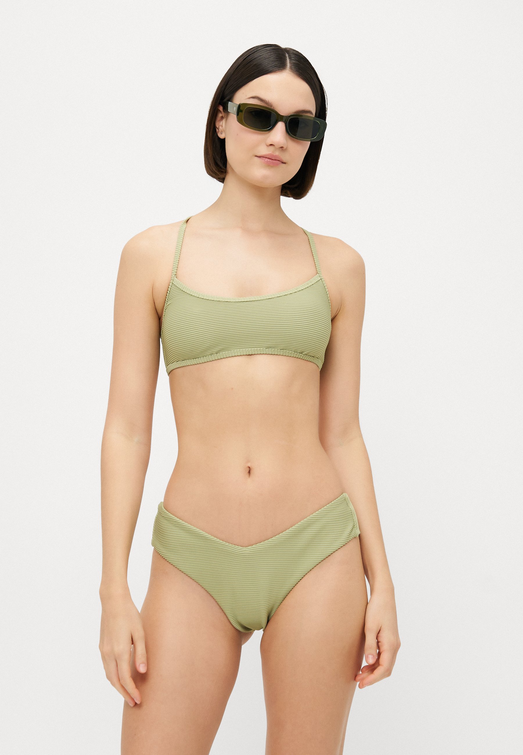 Billabong TANLINES LACE UP TRILET - Haut de bikini - avocat