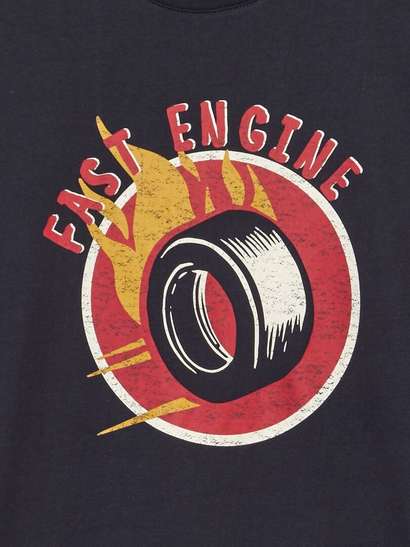 Camiseta de manga curta com estampa - PRETA