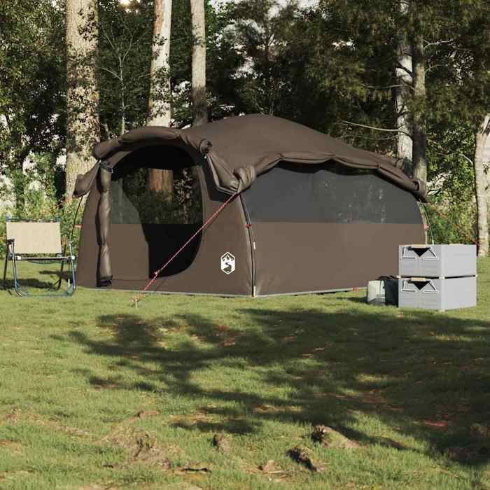 Tenda a tunnel familiare vidaXL per 6 persone, marrone, impermeabile, tenda da giardino, riparo per esterni, tenda da campeggio, riparo 4009576