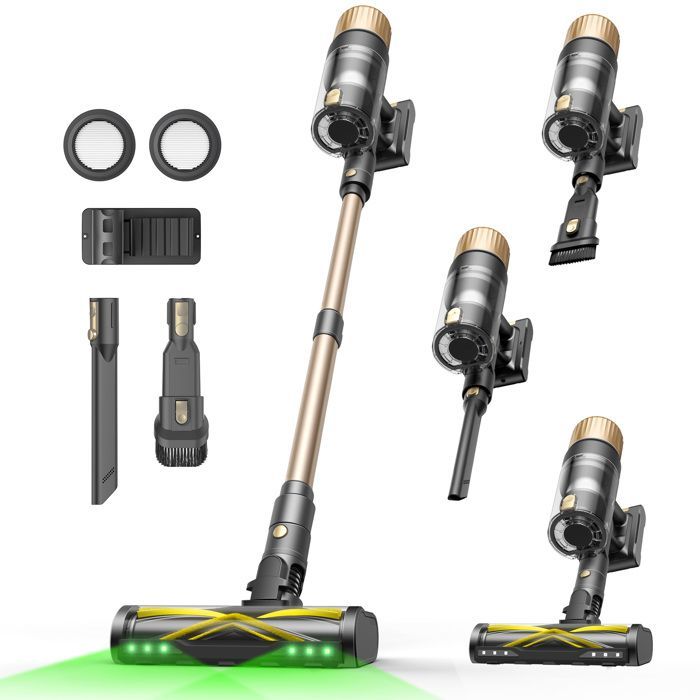 Aspiradora de mano inalámbrica ULTENIC U15 – Ultra potente (75 kPa) – Autonomía de 70 min – Independiente – Batería extraíble – Pantalla LED