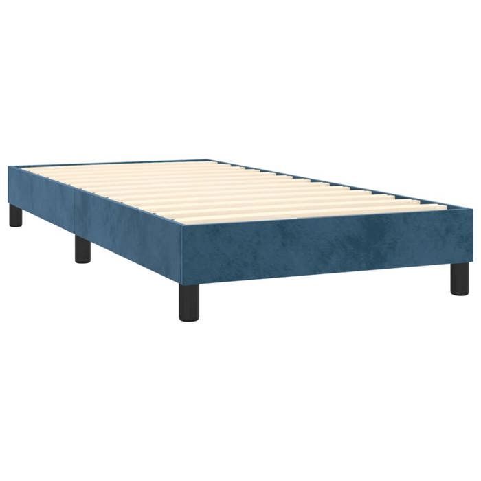 Struttura letto con materasso - Maison Exclusive - Velluto blu scuro - 80x200 cm - Massimo relax