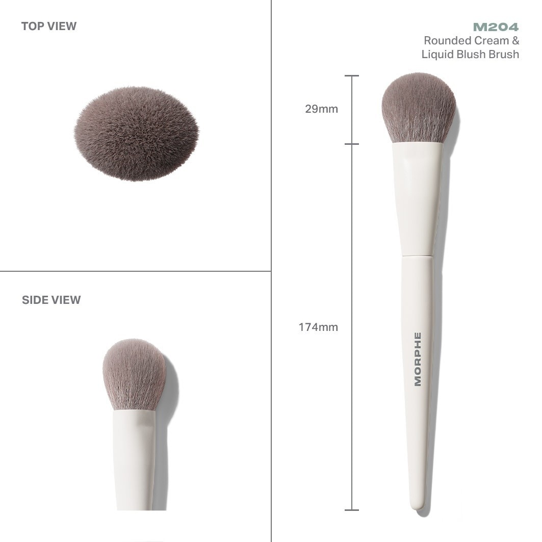 Morphe Rouge Brush M204, lekerekített ecset krémes és folyékony pirosítóhoz – 1 darab