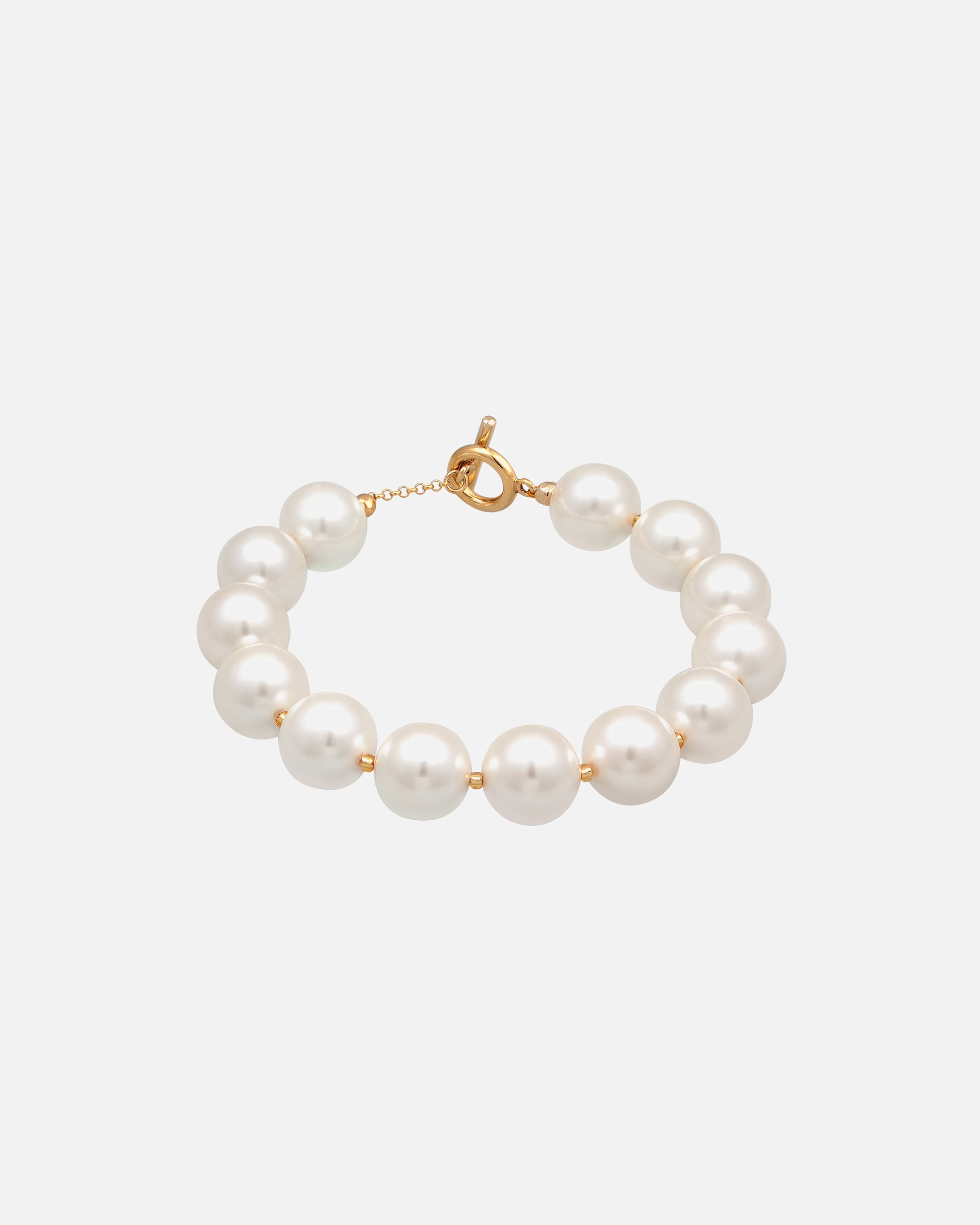 Elli Femmes Tendance classique T-Bone avec perles de coquillage en argent sterling 925 plaqué or