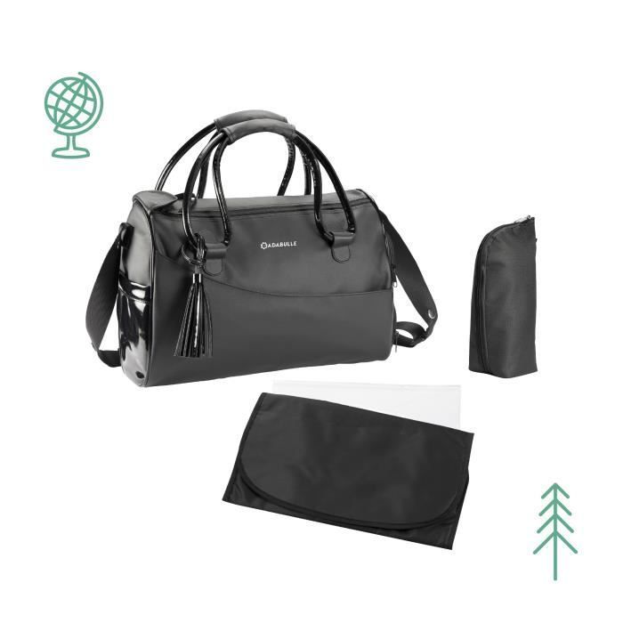 Borsa fasciatoio lucida BADABULLE, con numerose tasche interne ed esterne e fasciatoio incluso.
