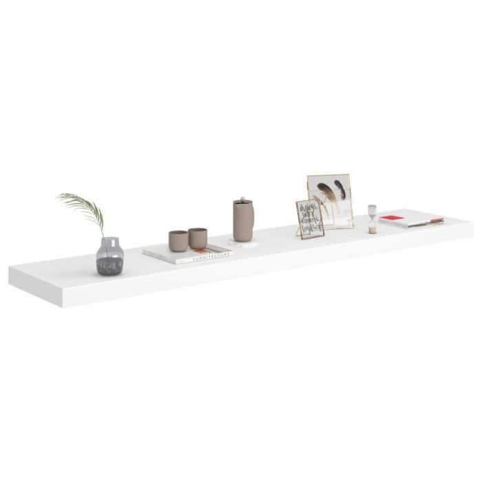 Estantes flotantes de pared vidaXL, 2 unidades, blancos, 120 x 23,5 x 3,8 cm, MDF