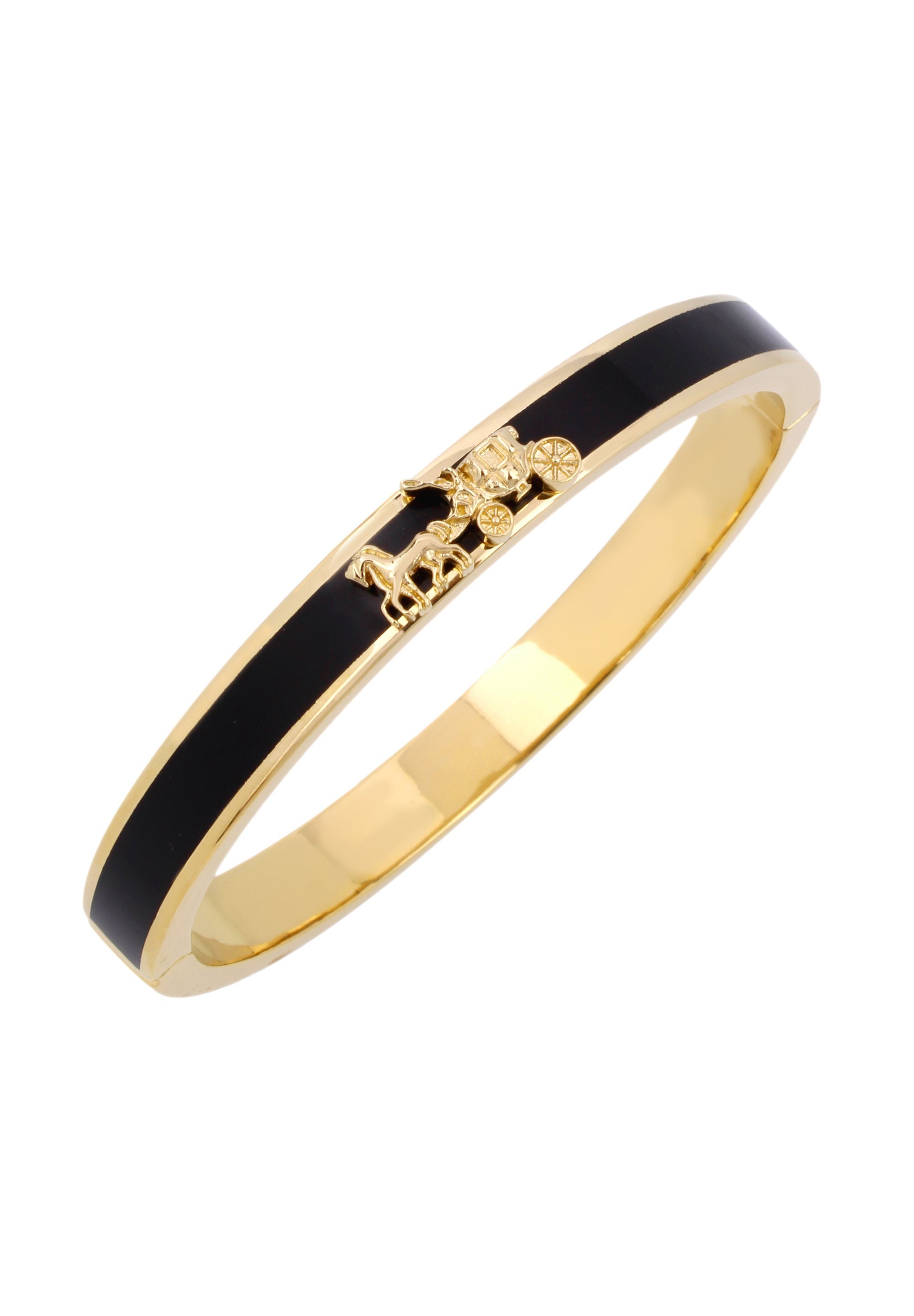 Koets, paard en wagen met scharnier - Armband - zwart