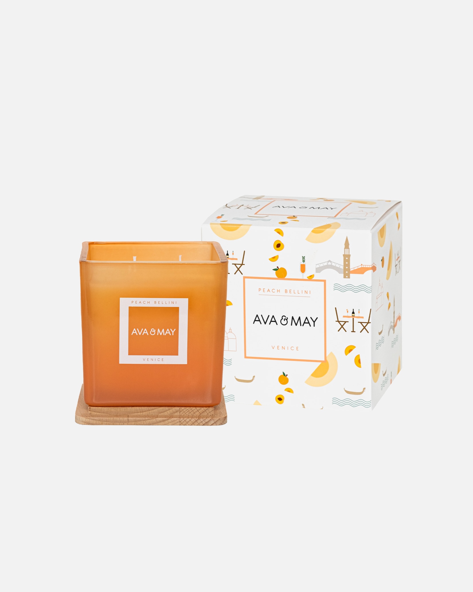 AVA & MAY Maxi bougie parfumée Peach Bellini