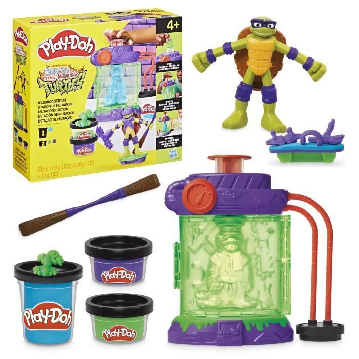 Play-Doh Les Tortues Ninja Station de mutation, coffret de pâte à modeler, loisirs créatifs pour enfants, dès 4 ans