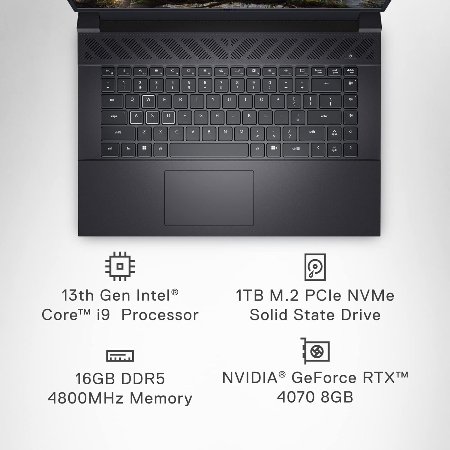 Dell G16 7630 Gaming Laptop - 16-inch (2560 x 1600) QHD+ 165Hz 3ms scherm, Intel Core i9-13900HX, 16GB DDR5 RAM, 1TB SSD, NVIDIA GeForce RTX 4070 8GB GDDR6, Windows 11 Home - Metallic Nightshade