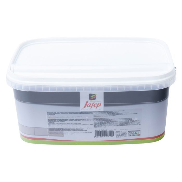 Peinture mur et plafond acrylique mat gris béton  2,5L  Jafep