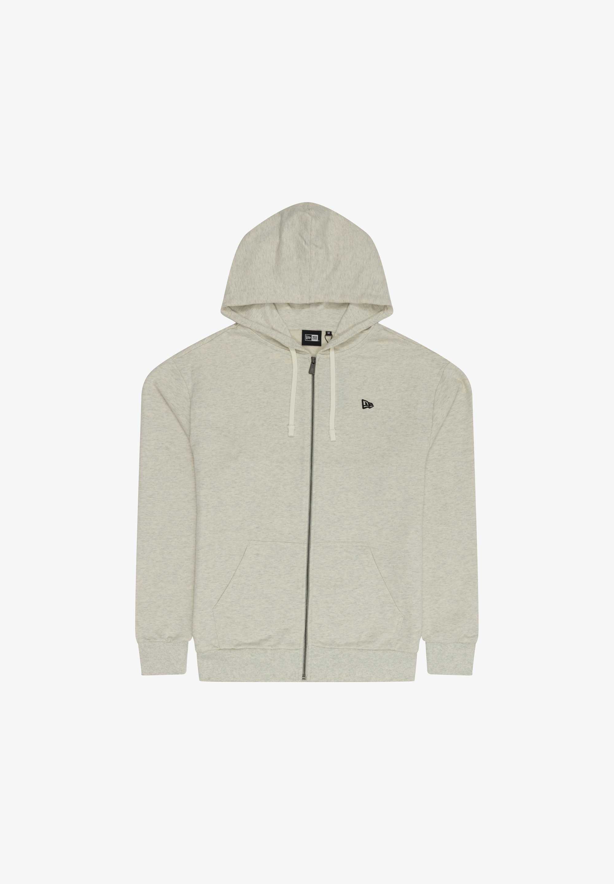 Sweat à capuche zippé New Era ESSENTIAL - blanc cassé