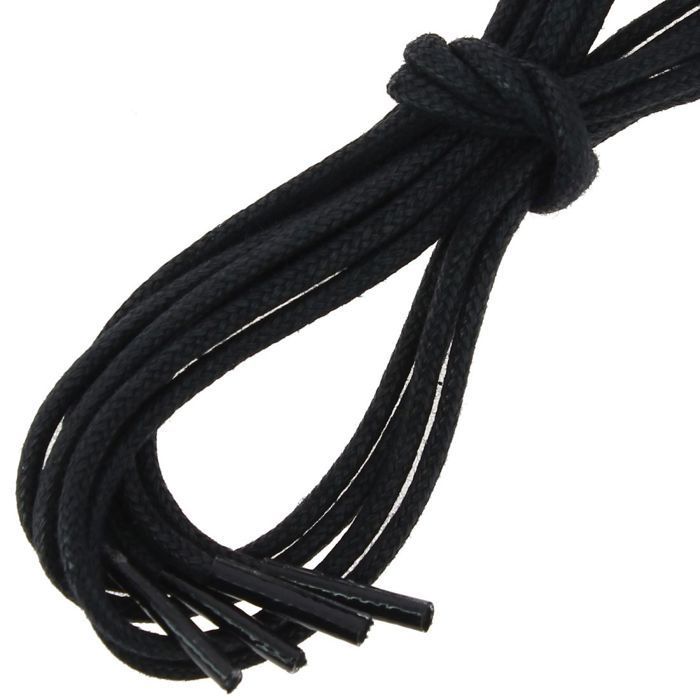 French Shoelaces - Round and thick shoelaces - 3mm - Black - 110cm Unisex -