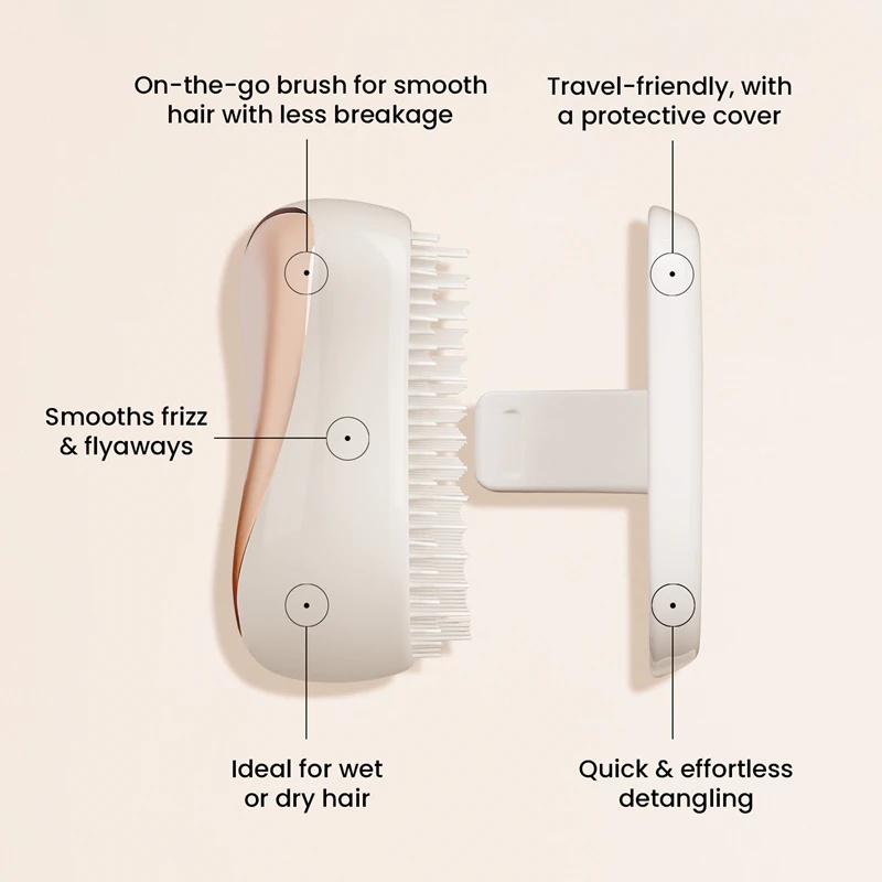 „Tangle Teezer Compact Styler“ rožinio aukso spalvos kreminis šepetėlis