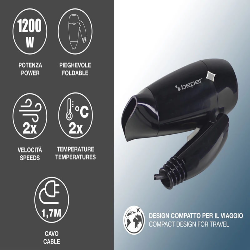 Secador de cabelo de viagem BEPER P301ASC100