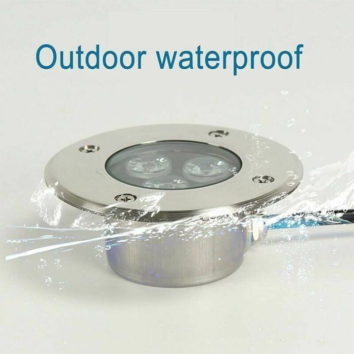Foco LED empotrable ultradelgado de 3 W para exteriores, ideal para patios, resistente al agua con clasificación IP68 y fabricado en acero inoxidable.