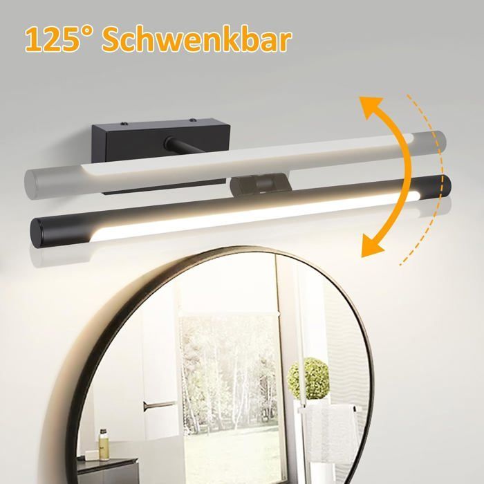 Lámpara de pared LED Homefire de 6 W para espejo de baño, luz blanca neutra de 4000 K, con clip, acabado cromado.