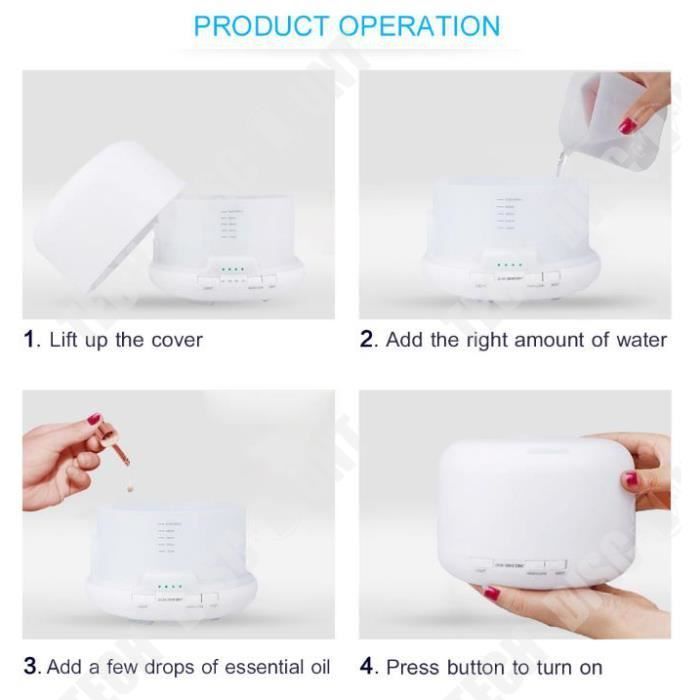 Humidificador - TD® - Modelo 118 - Aromaterapia - USB y CA - Área 21-30 m²