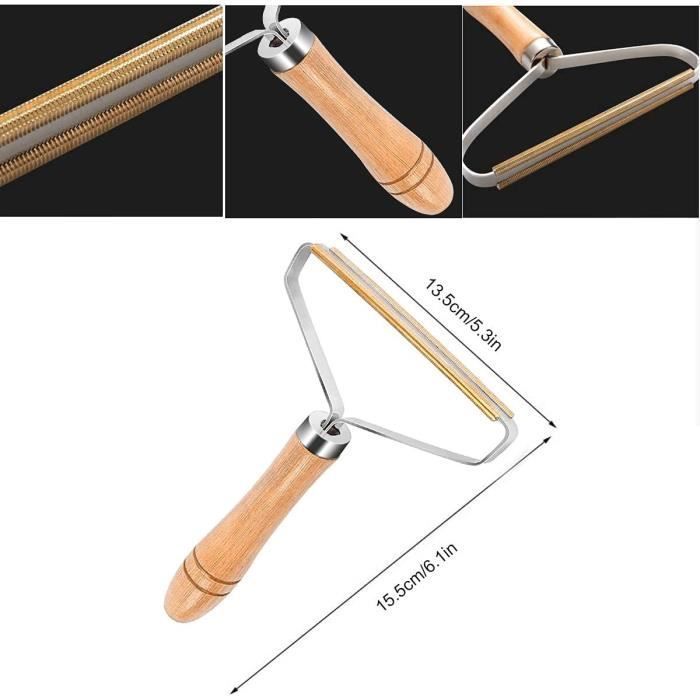 Rasoir Anti Bouloche - ZHUODIKE - Portable - Tête en cuivre - Manche en bois - Mixte